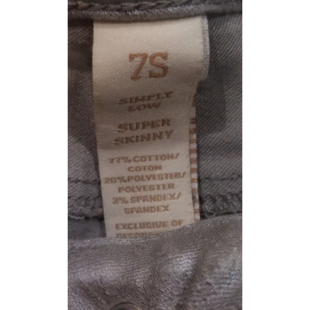 Justice Silver Metallic Super Skinny Jeans, Girls‎ Size 7R